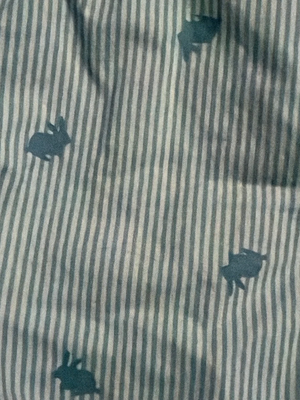 Carter’s - Light Blue Striped Short Romper with Bunny Print - Size 18 Months